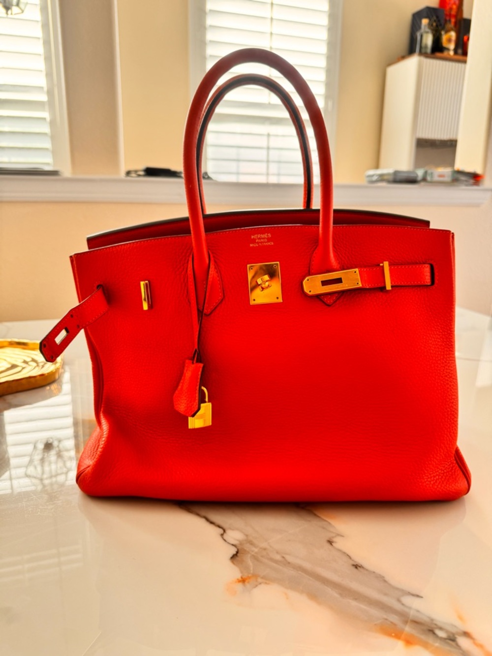 Hermes Birkin 35 clemence rouge pivoine 2015 - Picture 3 of 16